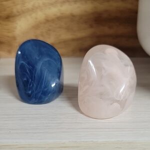 BOLD MARBLE SWIRL ACRYLIC RING, CHOICE OF COLOR